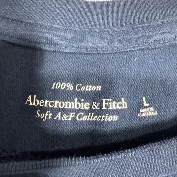 Abercrombie & Fitch Manhattan Leisure Club Baby Tee Blue Womens Juniors Size L - Picture 5 of 8